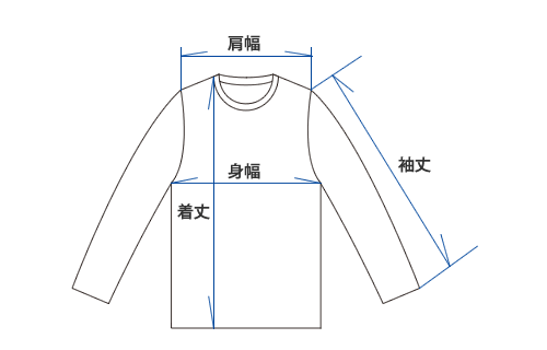 カットソー寸法イラスト